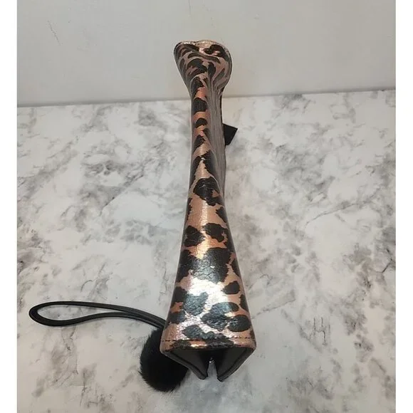 BETSEY JOHNSON CHEETAH LEOPARD PRINT COSMETICS CASE HANDBAG WRISTLET *READ - Picture 7 of 16